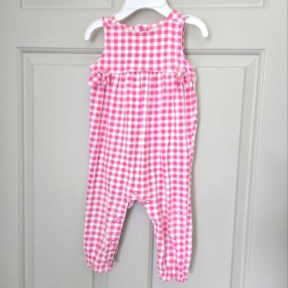 3/$20 Carter's Pink Gingham Romper - Picture 1 of 4